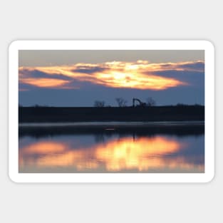 Sunrise Over The River Sticker